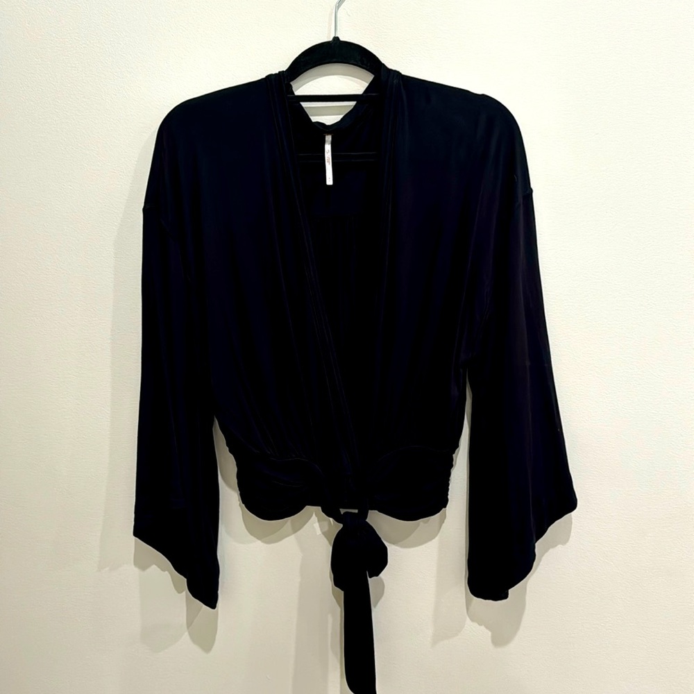 NWOT Free People Black Tunic Shirt with Bellowy Sleeves SUPER SOFT!!